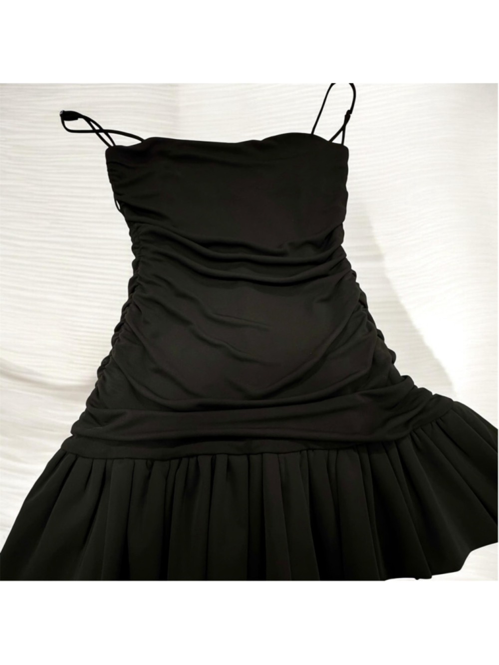 Zara Ruffled Ruched Dress Size S - Picture 7 of 7